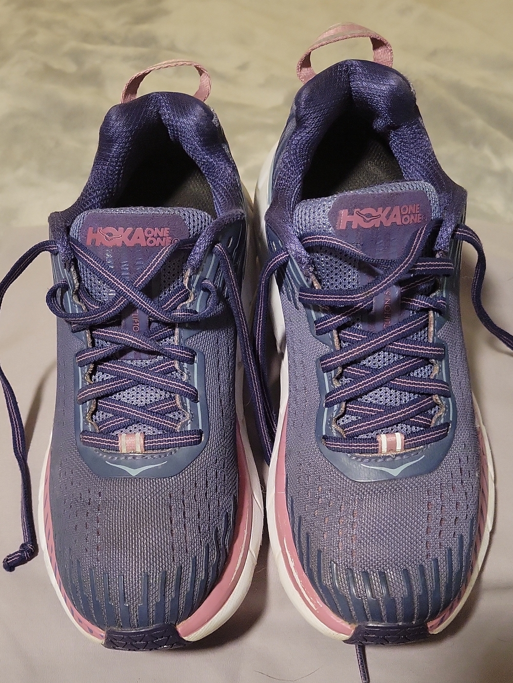 Hoka One One Clifton 5 Women's Blue/Purple with Pink Accent Running Shoes